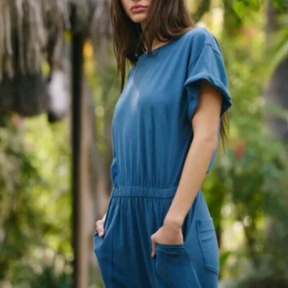 NWT - Free People Frankie One-Piece Jumpsuit in Blue XL - Picture 2 of 4